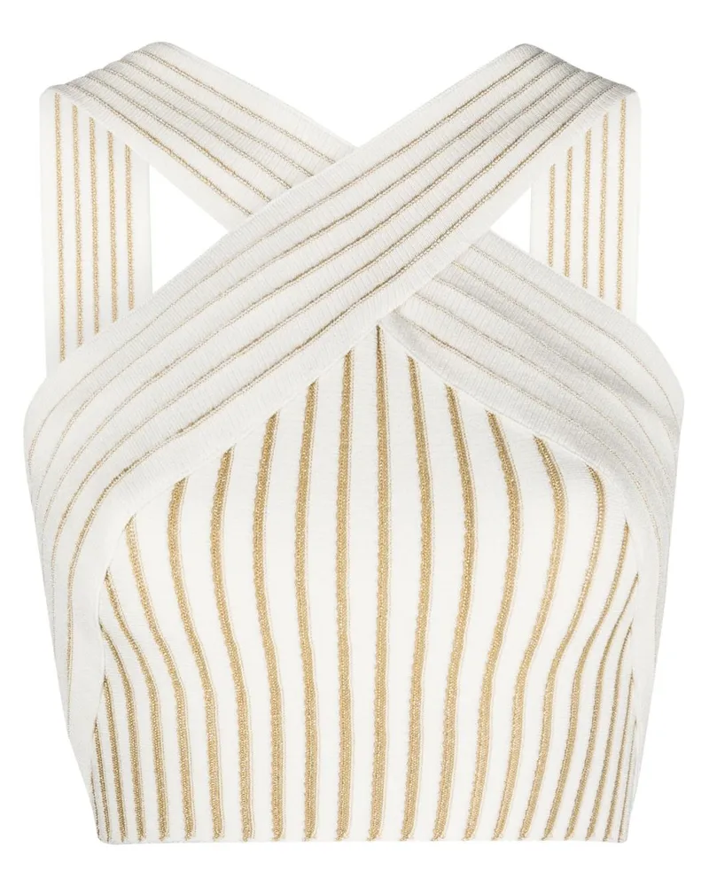 Balmain Gestricktes Cropped-Top - Nude Nude
