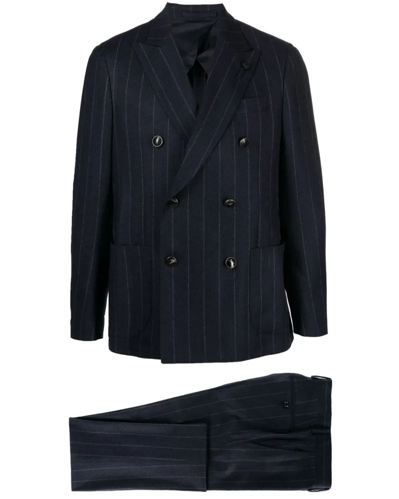 LARDINI Doppelreihiger Anzug mit Nadelstreifen - Blau Blau
