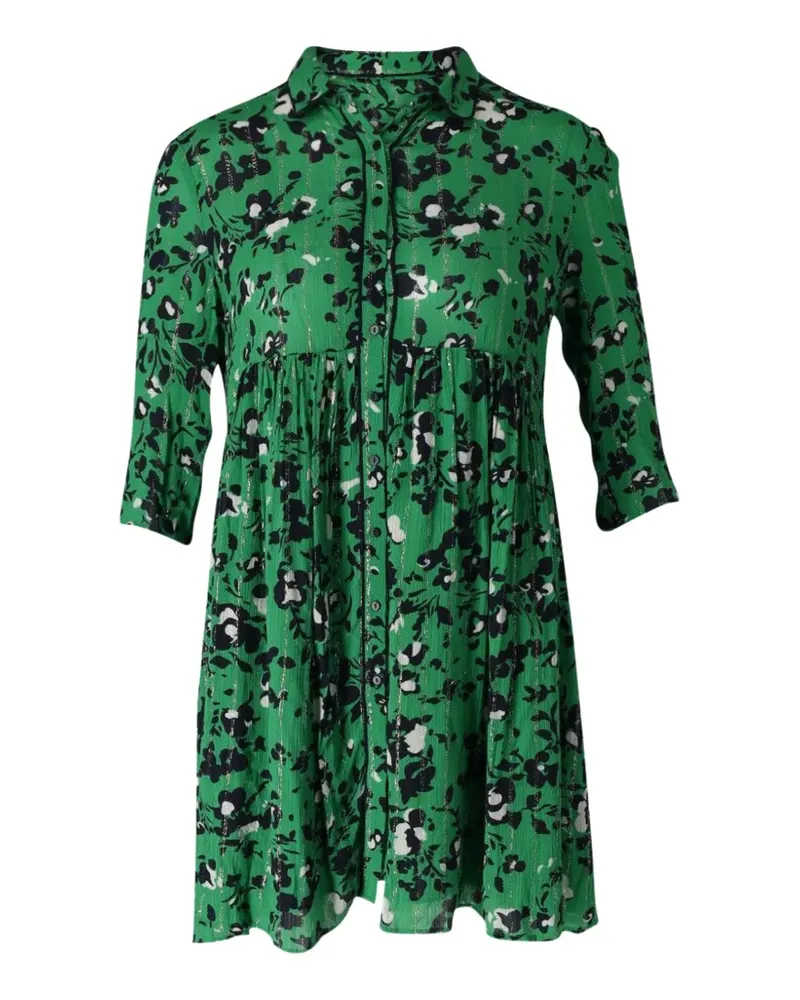 ba&sh floral buttoned mini dress - Grün Grün