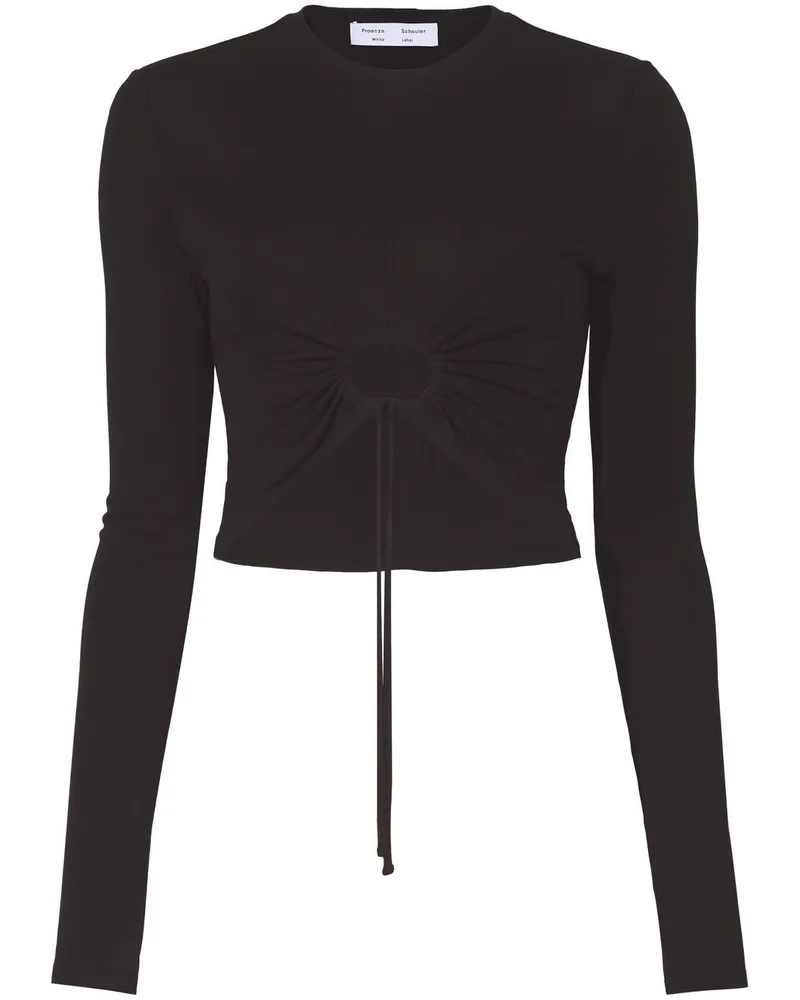 Proenza Schouler Cropped-Top mit Kordelzug - Schwarz Schwarz