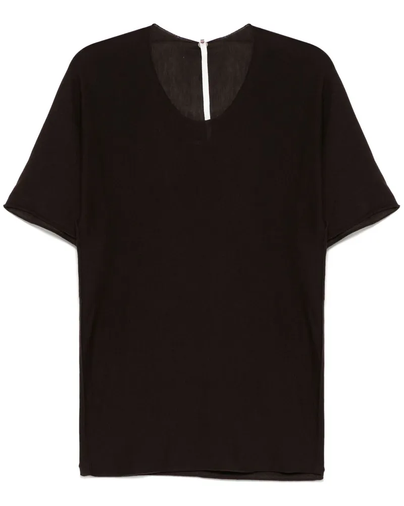 Label Under Construction Ungesäumtes T-Shirt - Braun Braun
