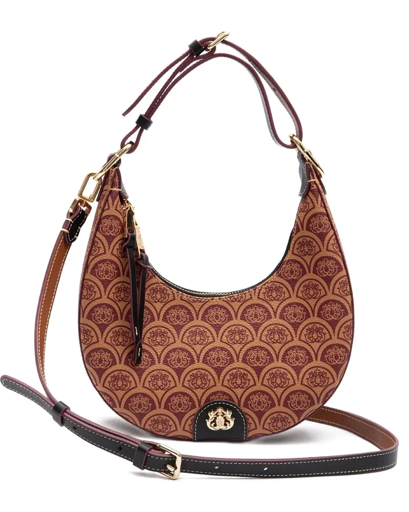 ISLA Schultertasche mit Monogramm - Braun Braun
