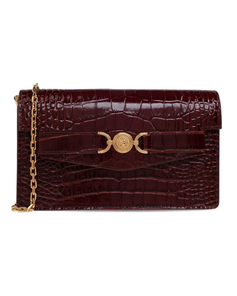 Versace Medusa '95 croc-effect mini clutch bag - Rot Rot