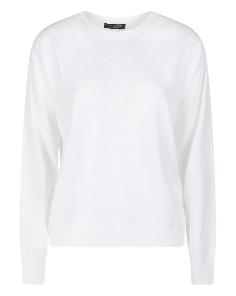 ARAGONA Pullover mit rundem Ausschnitt - Weiß Weiß