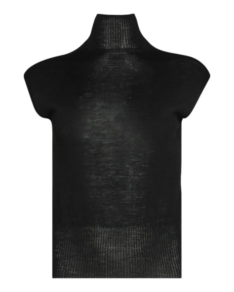 Rick Owens Stricktop mit Rollkragen - Schwarz Schwarz