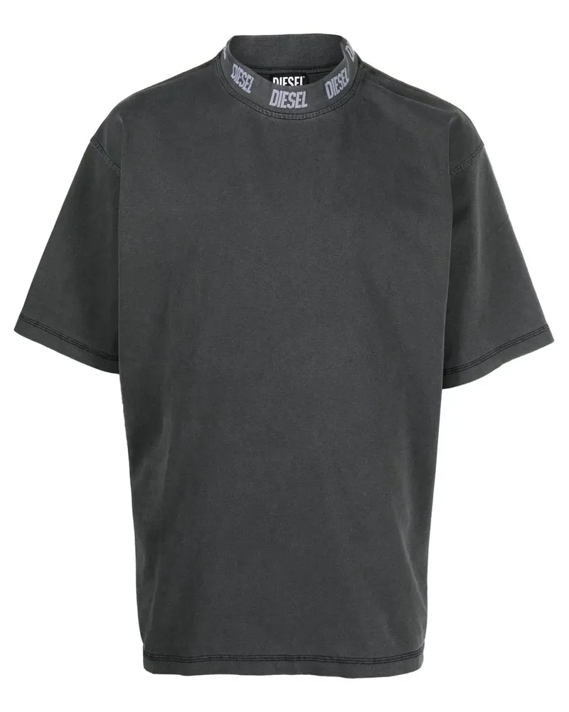 Diesel T-Shirt mit Logo-Kragen - Grau Grau
