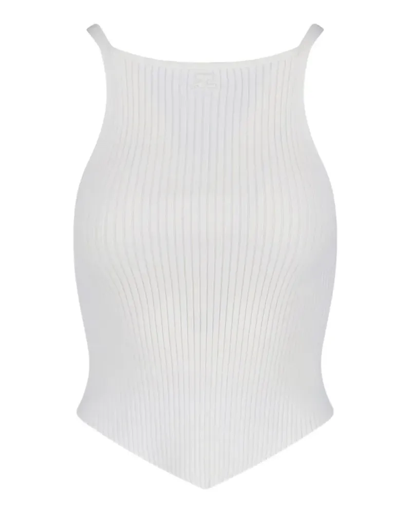 Courrèges pointed-hem top - Weiß Weiß