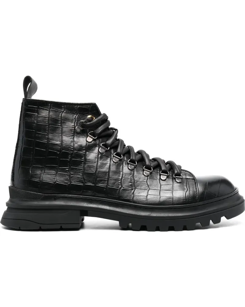 Giuliano Galiano Ronnie Cocco Stiefel mit Kroko-Optik - Schwarz Schwarz
