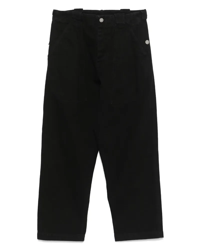Isabel Benenato Jeans mit gravierten Knöpfen - Schwarz Schwarz