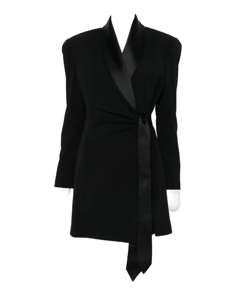 IMPERIAL Gewickeltes Kleid mit Satinbesatz - Schwarz Schwarz