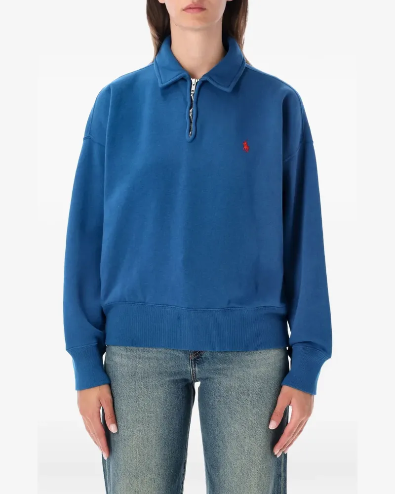 Ralph Lauren Sweatshirt mit Reißverschluss und Stickerei - Blau Blau