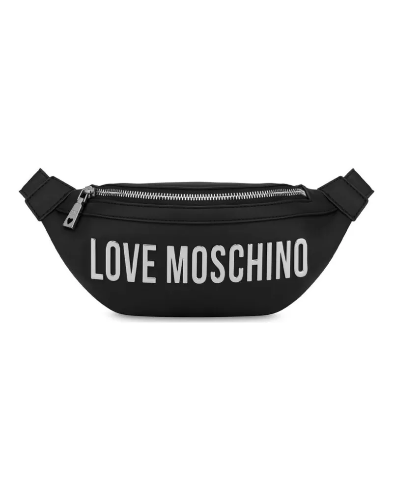 Moschino Gürteltasche mit Logo-Schild - Schwarz Schwarz