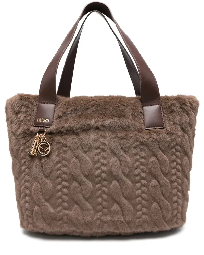 Liu Jo Tote Bag mit Zopfmuster - Braun Braun