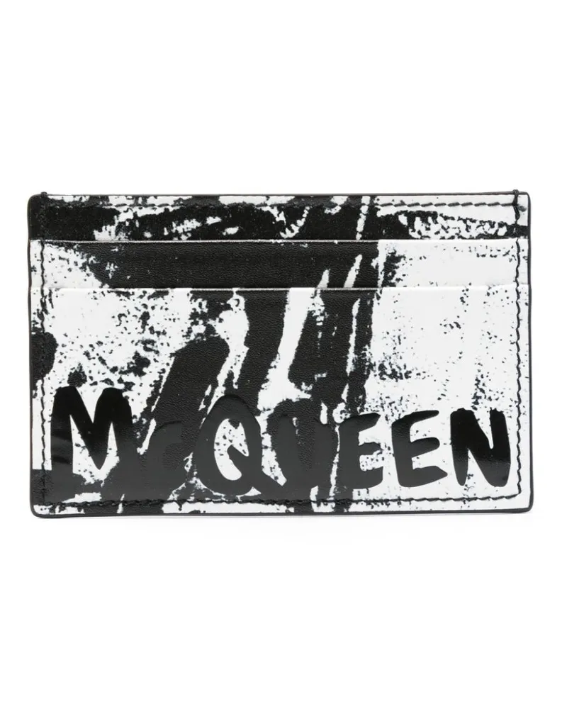 Alexander McQueen Kartenetui mit Graffiti-Print - Schwarz Schwarz