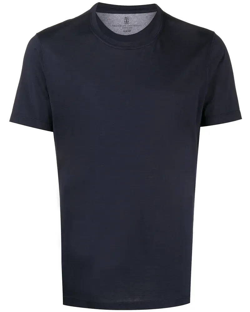 Brunello Cucinelli Schmales T-Shirt - Blau Blau