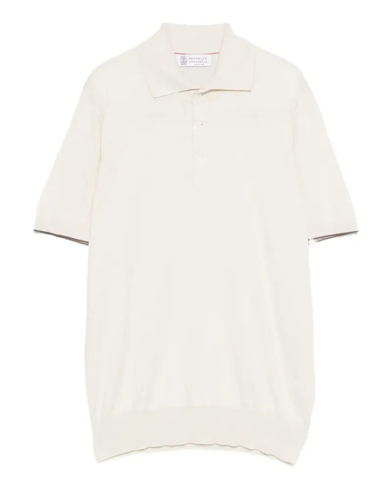 Brunello Cucinelli Kurzärmeliges Poloshirt - Weiß Weiß