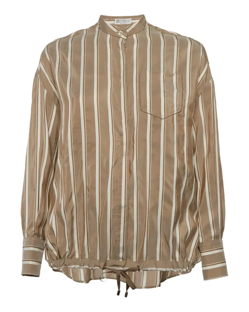 Brunello Cucinelli Gestreiftes Hemd - Braun Braun