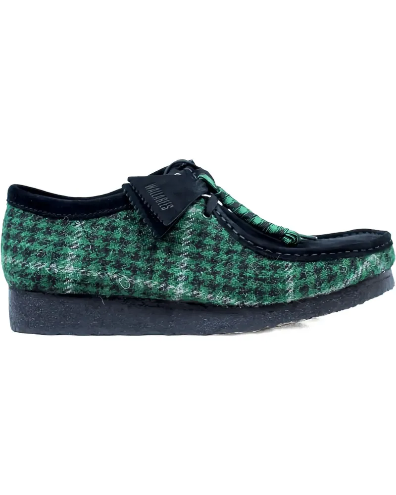 Clarks Wallabee tweed-check boots - Grün Grün