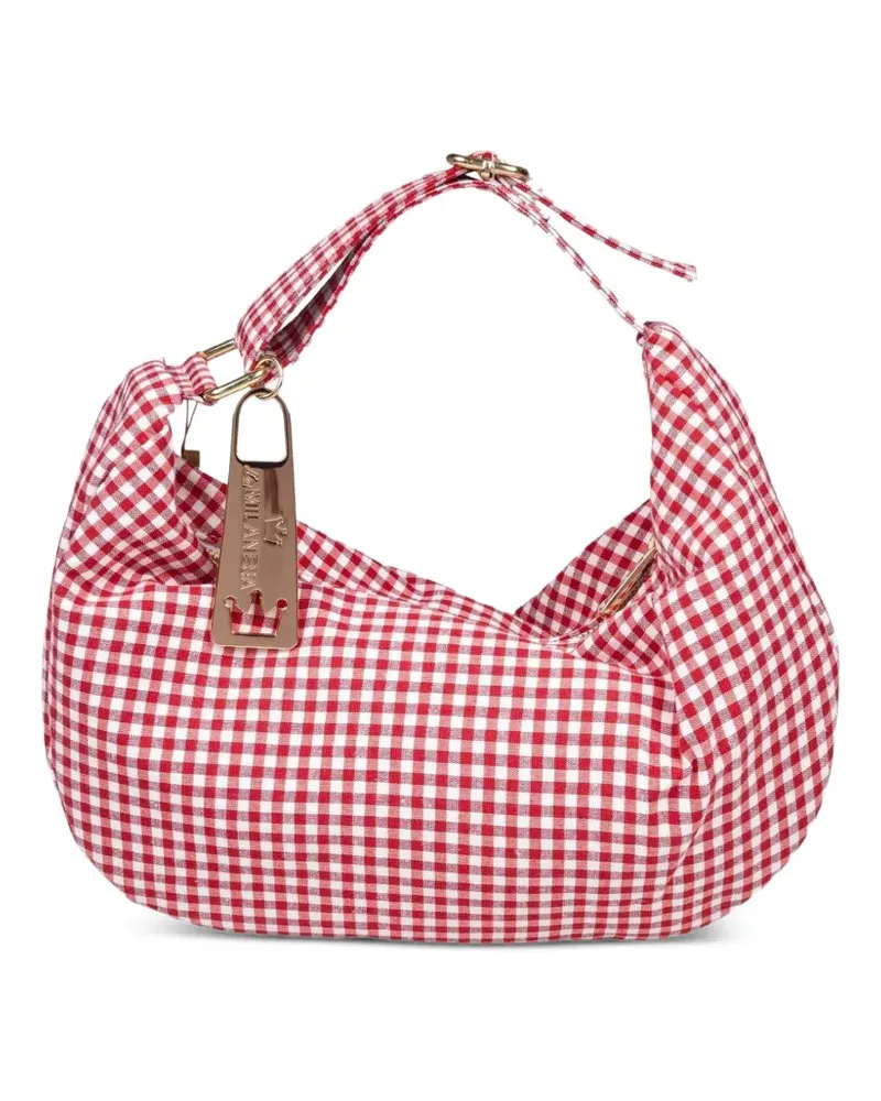 La Milanesa Scilla gingham shoulder bag - Rot Rot