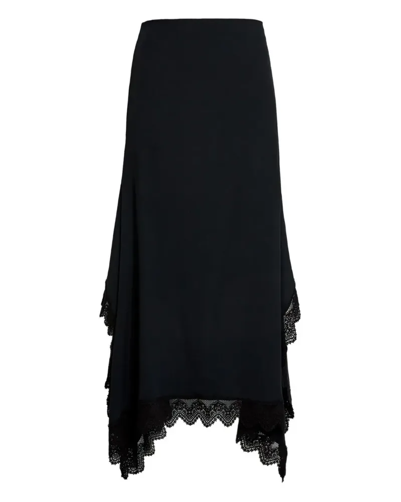 Erdem Cady lace-trim midi skirt - Schwarz Schwarz