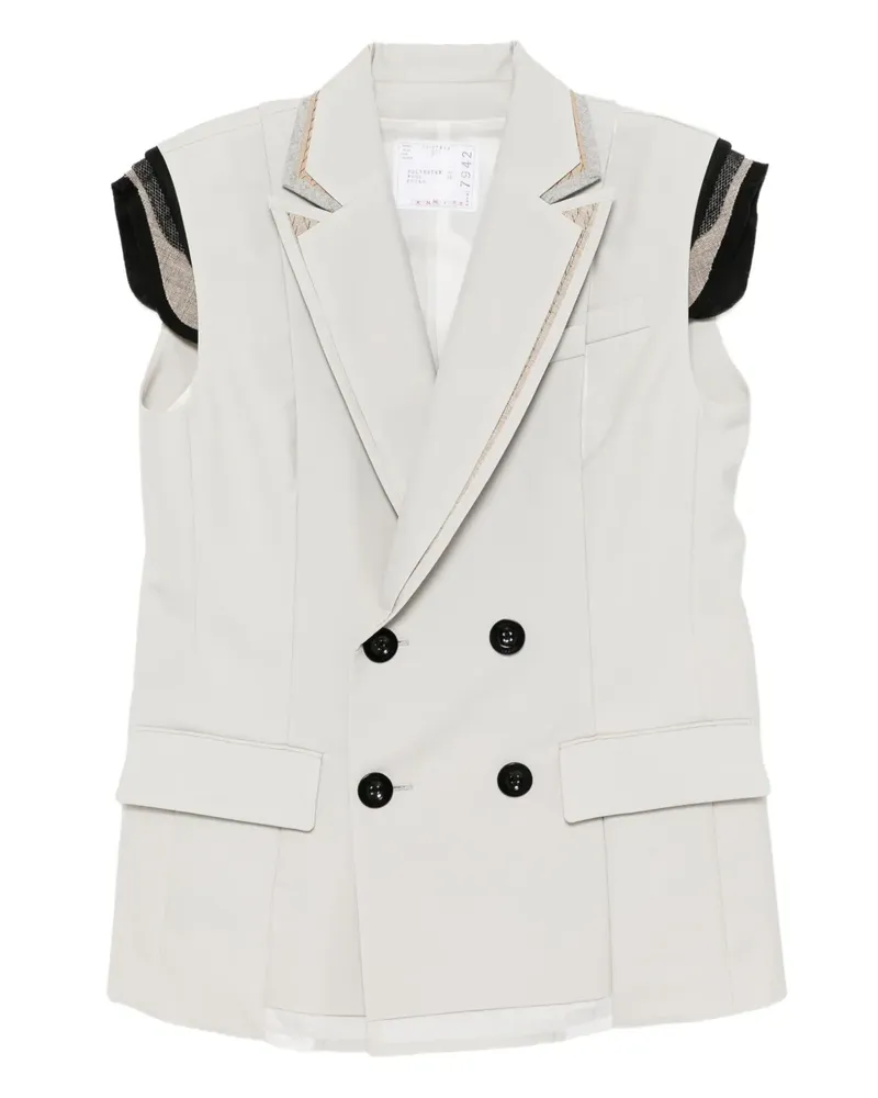 Sacai Doppelreihige Weste - Nude Nude