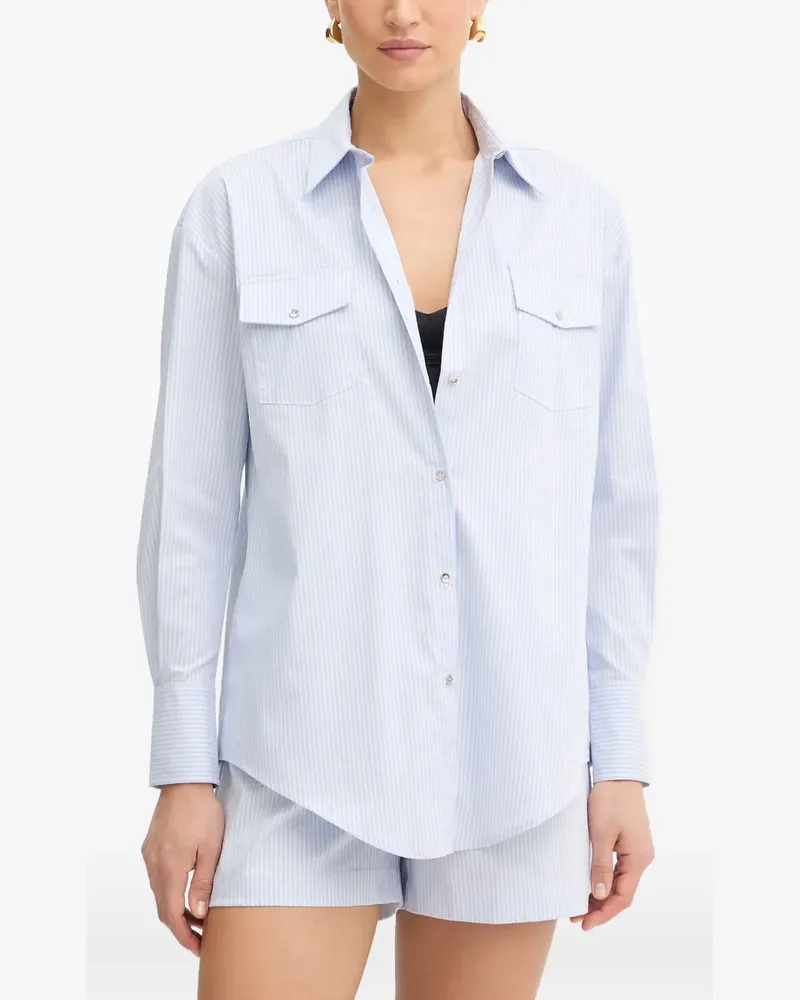 Fracomina striped flap-pocket shirt - Blau Blau