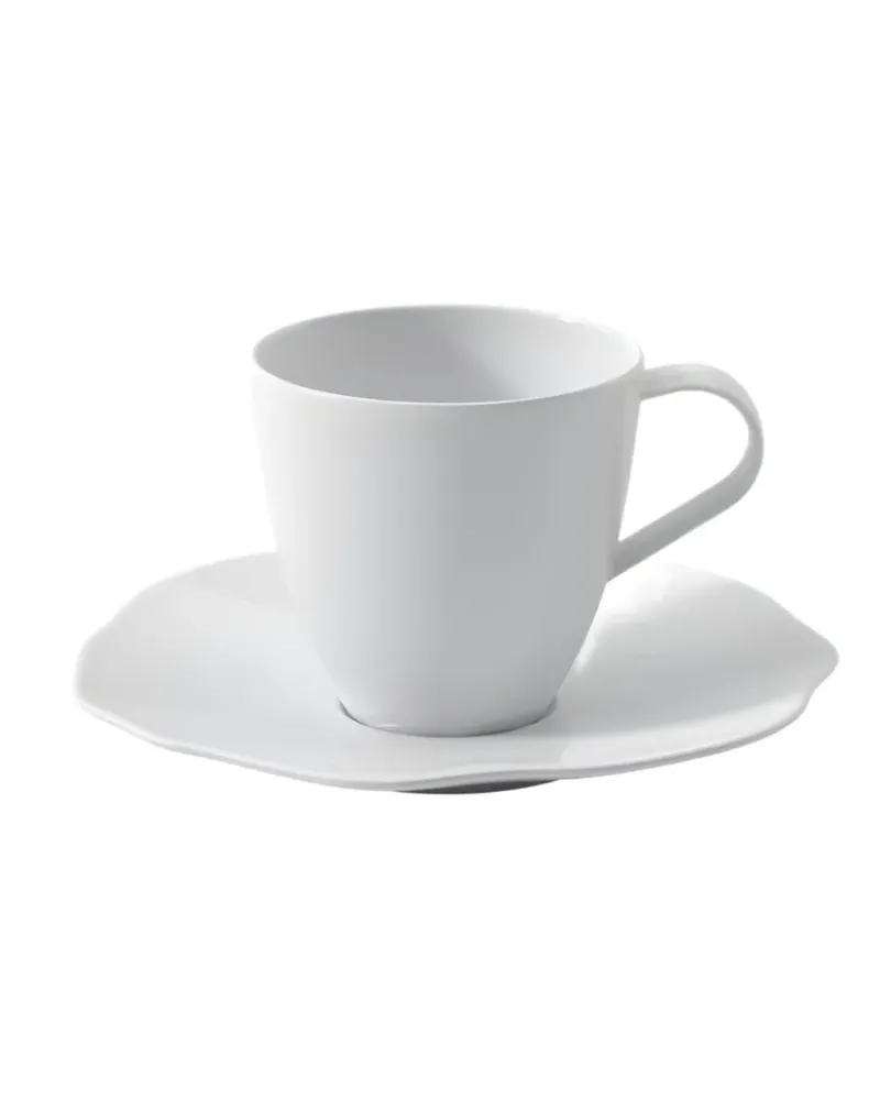 Villeroy & Boch curved-handle coffee cup set (six-person setting) - Weiß Weiß