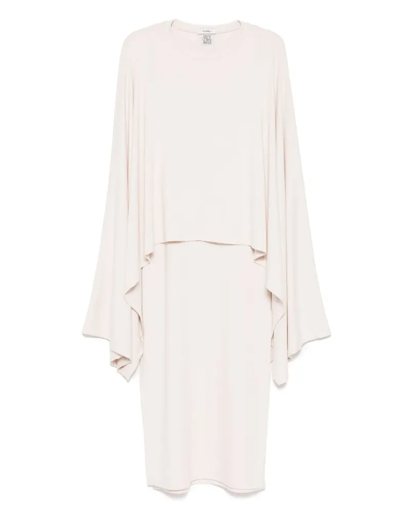 GOEN.J Geripptes Kleid im Cape-Stil - Nude Nude