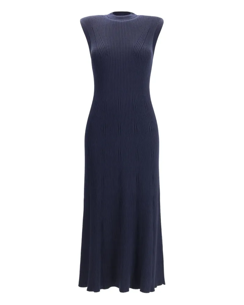 Sa Su Phi ribbed-sleeveless midi dress - Blau Blau