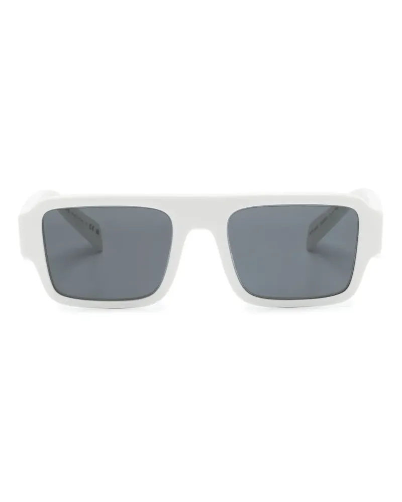 Prada Sonnenbrille mit eckigem Gestell - Weiß Weiß