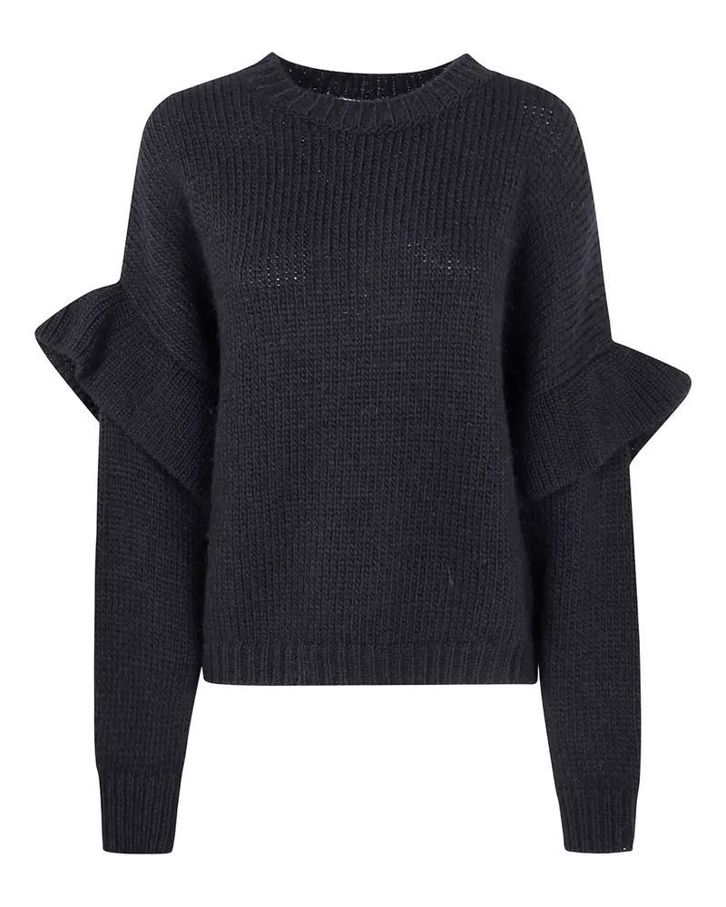 Essentiel Pullover mit Rüschenärmeln - Schwarz Schwarz