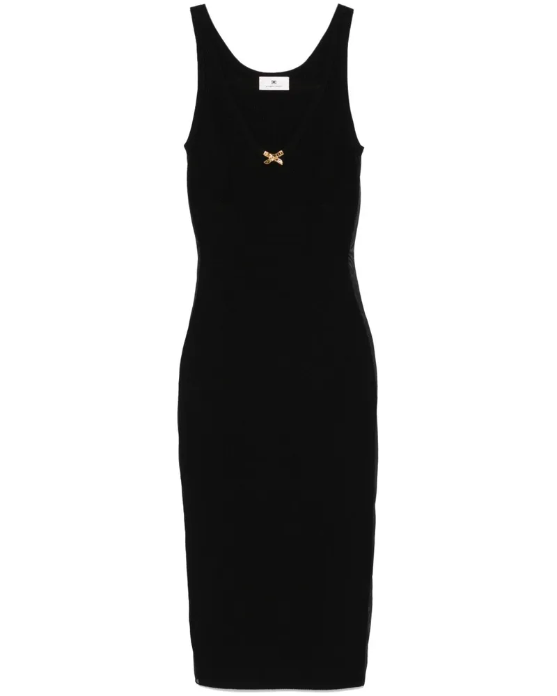 Elisabetta Franchi Midikleid mit Schleifendetail - Schwarz Schwarz