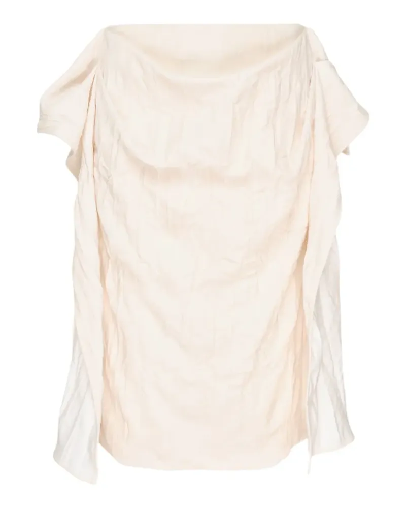 pushBUTTON wrinkled wing-detail mini skirt - Nude Nude