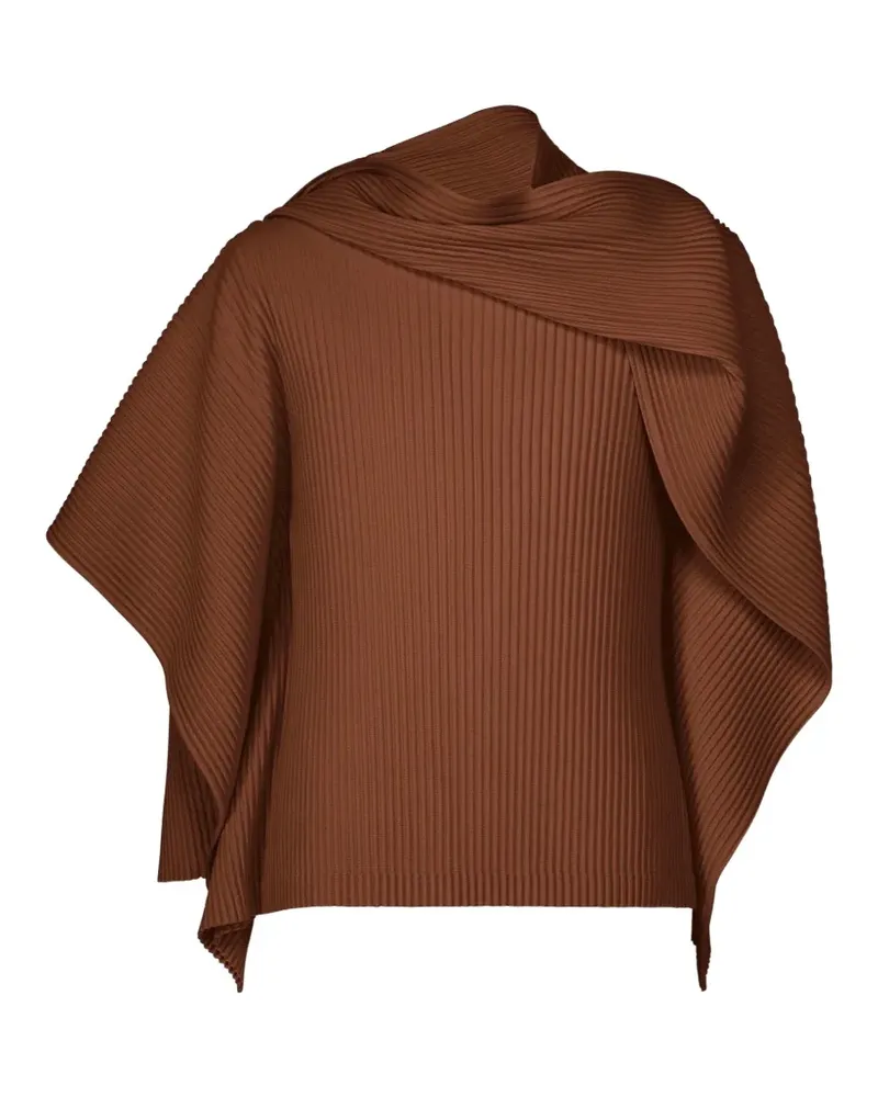 Issey Miyake Motion Blur pleated T-shirt - Braun Braun