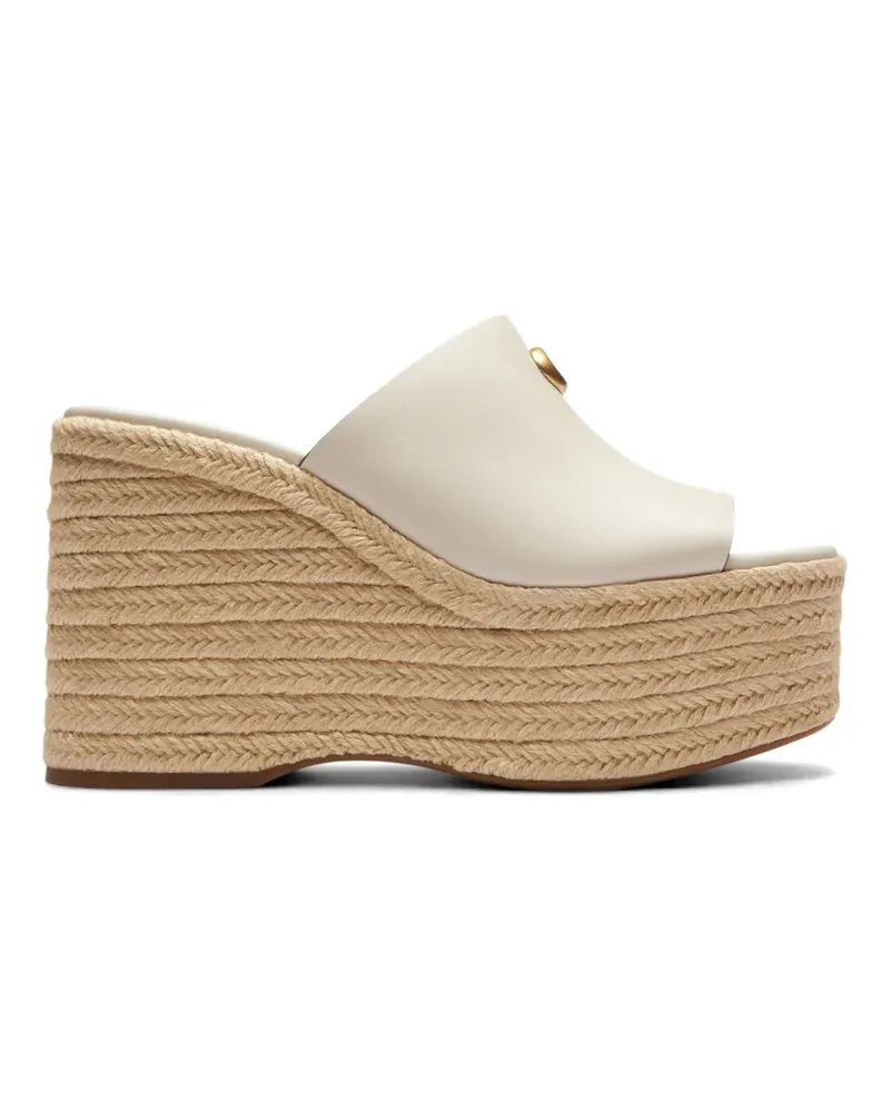 Coach logo-plaque wedge espadrilles - Nude Nude