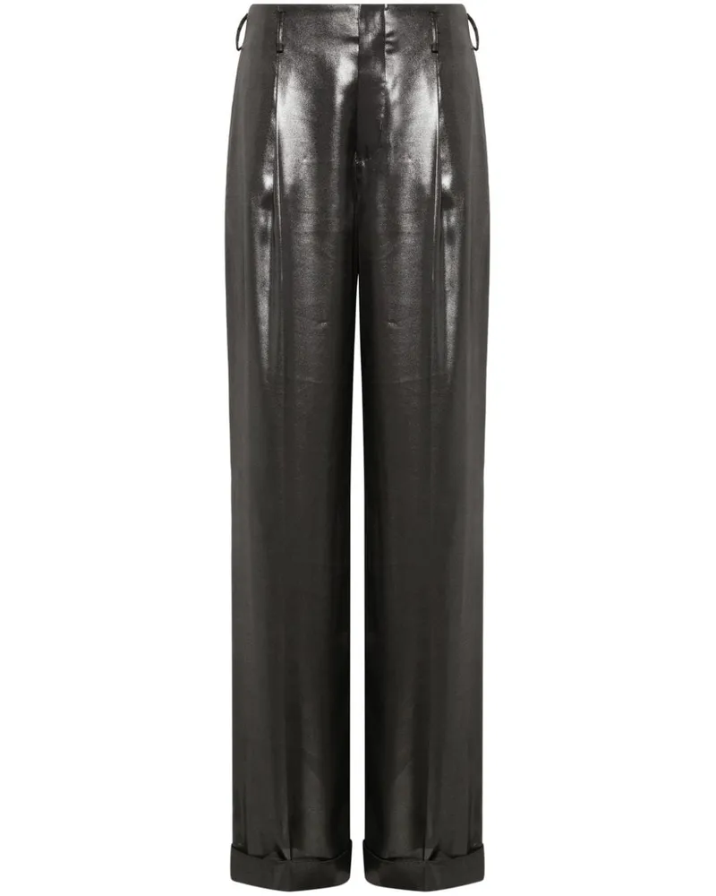 Ralph Lauren Weite Acklie Hose mit Falten - Silber Silber