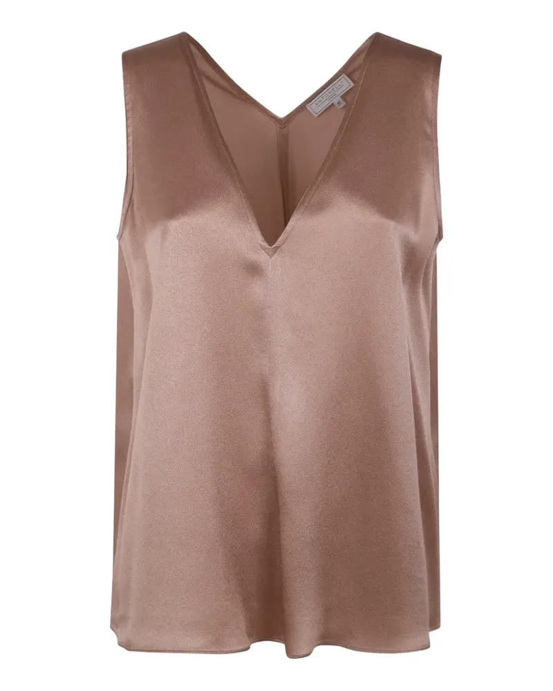 Antonelli Firenze V-neck satin top - Nude Nude