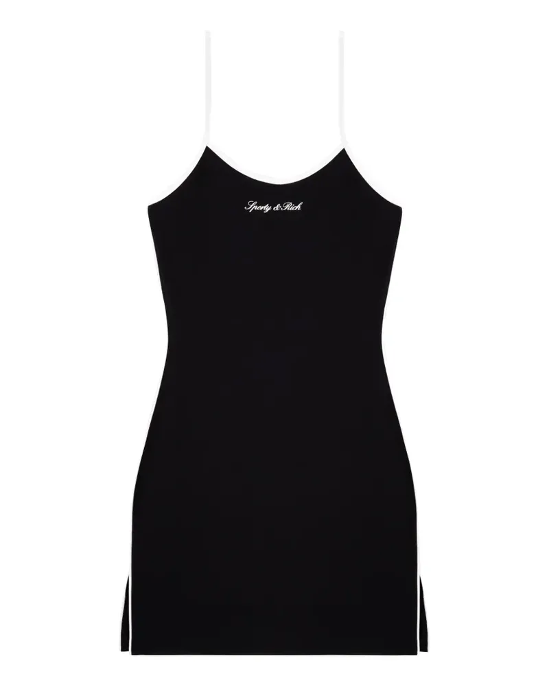 SPORTY & RICH Kleid mit Logo-Print - Schwarz Schwarz