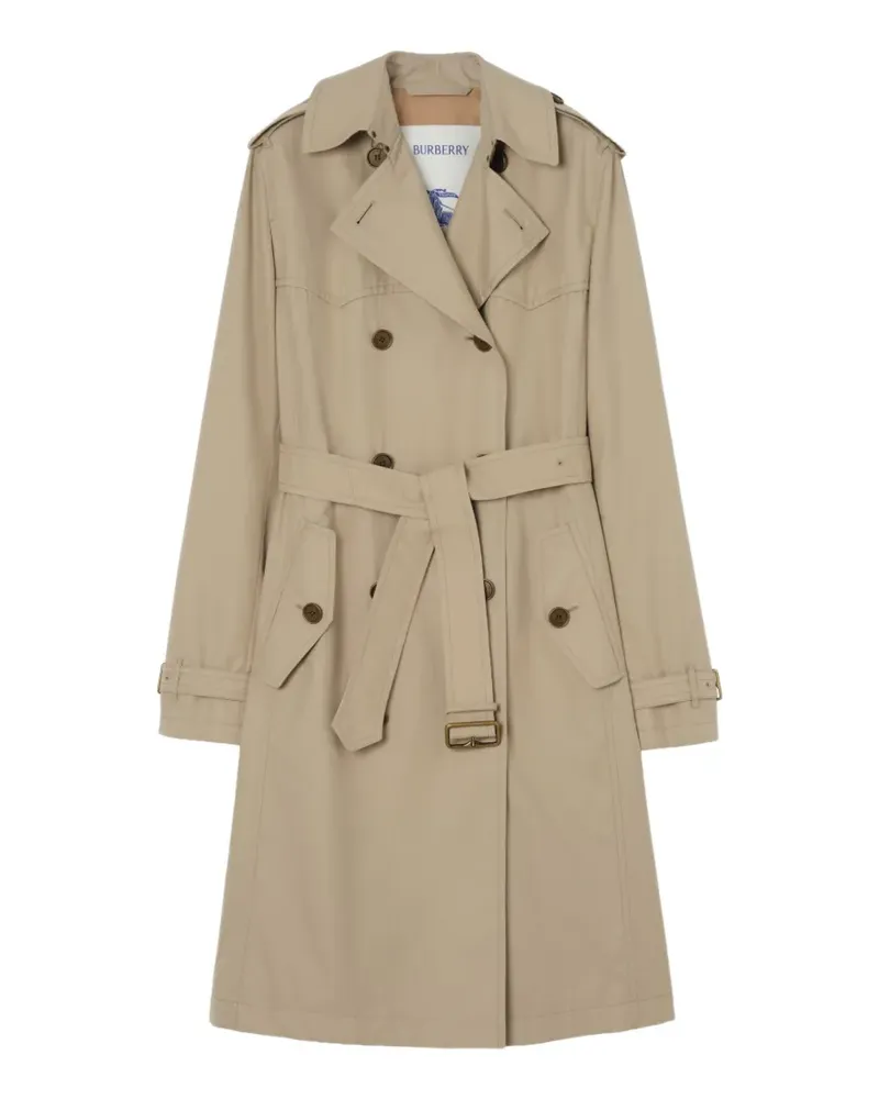 Burberry Langer Foxfield Trenchcoat aus Gabardine mit Seidenfutter - Nude Nude