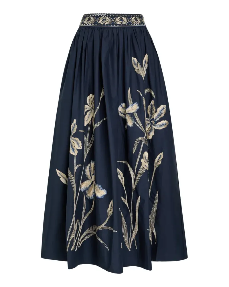 Emporio Sirenuse Rock mit Blumenstickerei - Blau Blau