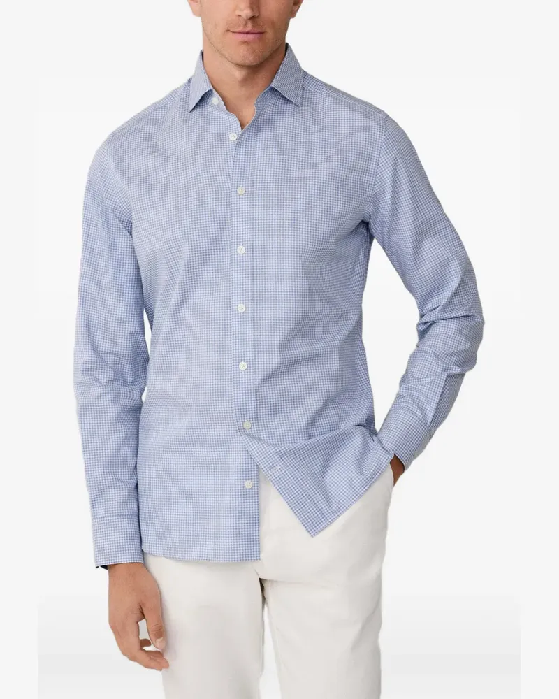 Hackett Kariertes Kent Hemd - Blau Blau