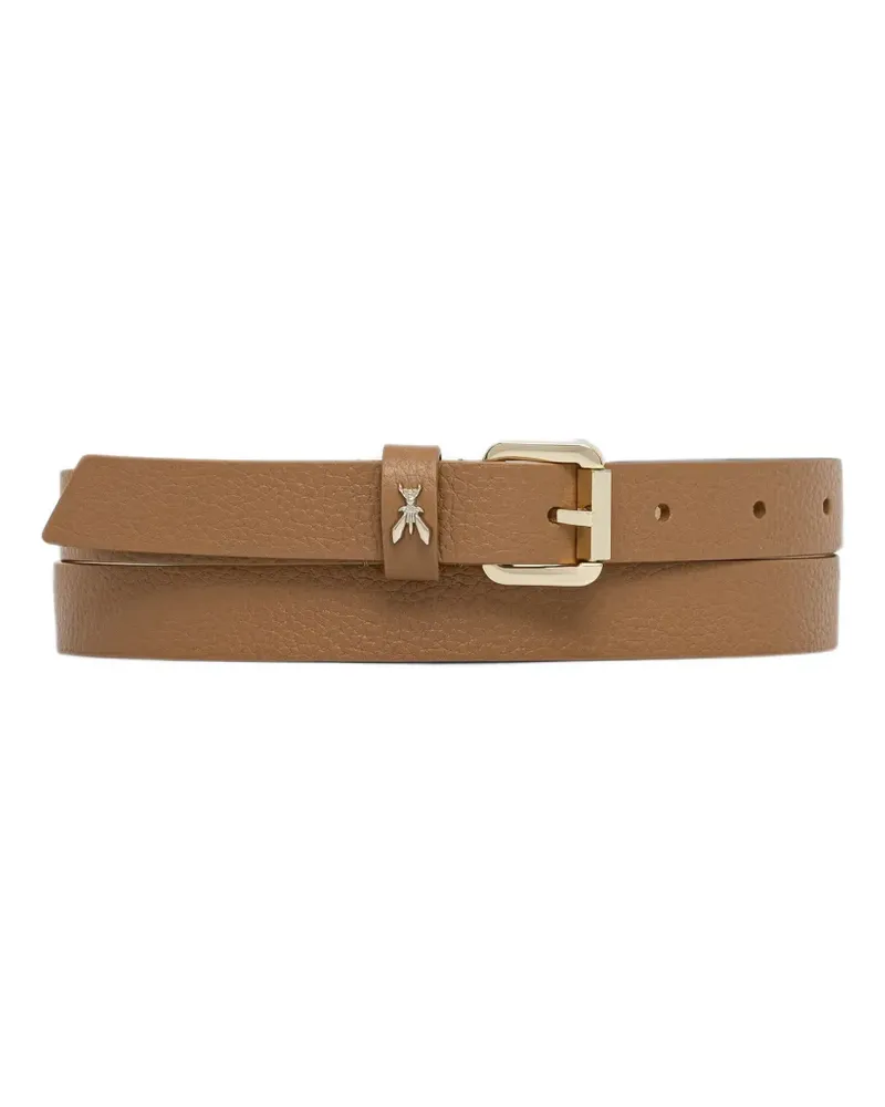 Patrizia Pepe Fly pebbled leather belt - Braun Braun
