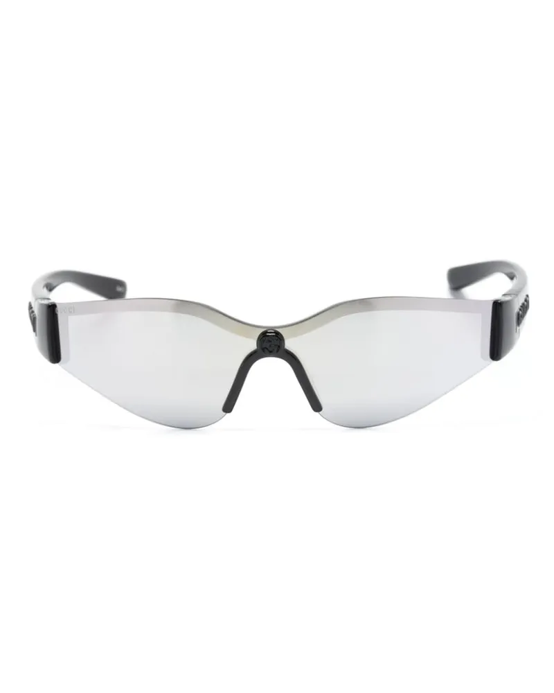 Gucci Sonnenbrille mit Shield-Gestell - Schwarz Schwarz