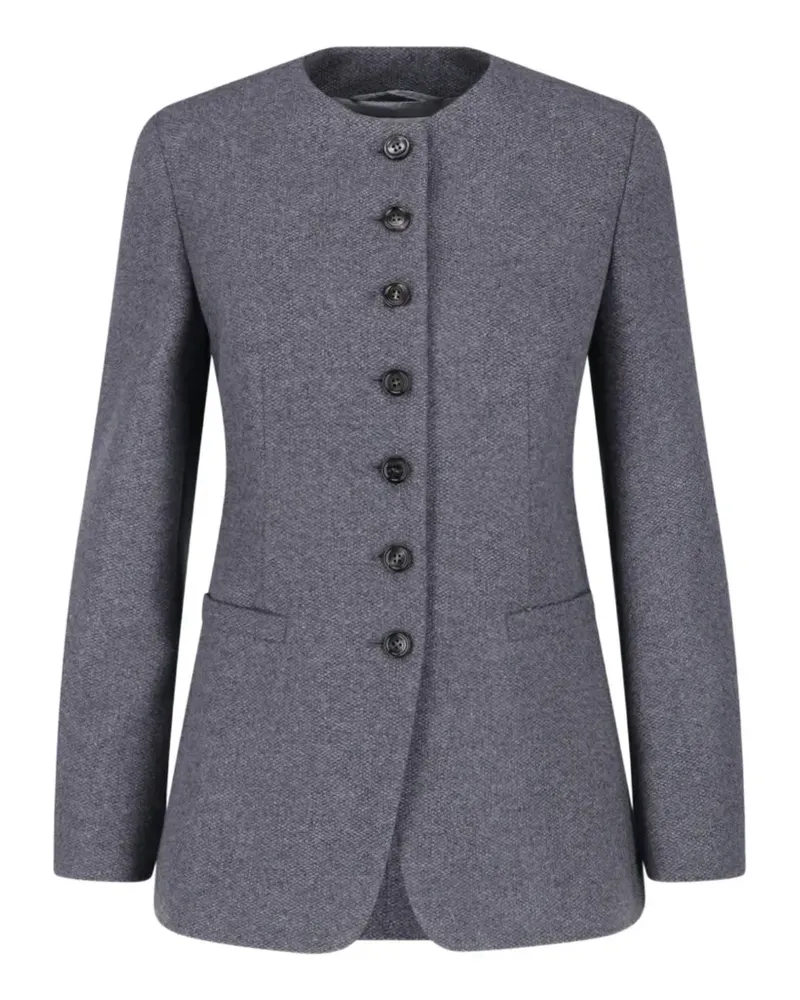 Max Mara Blazer mit Rundhalsausschnitt - Grau Grau