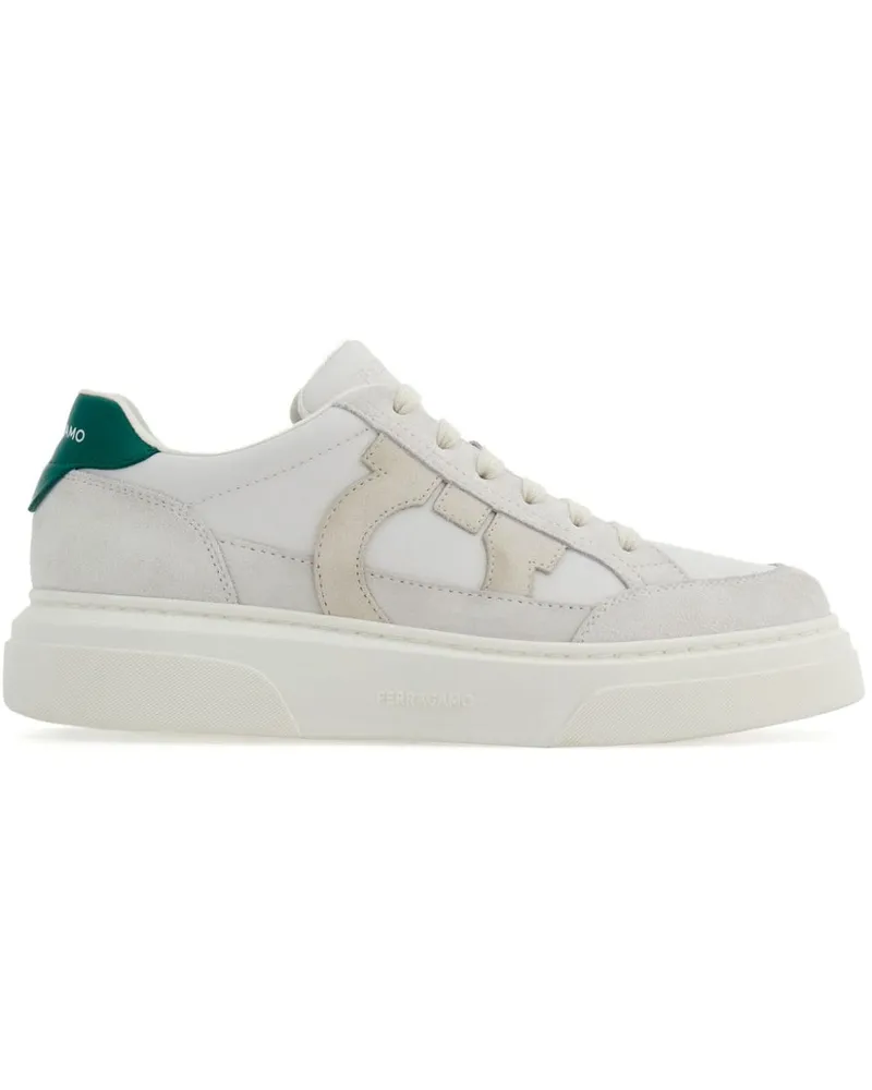 Ferragamo Sneakers mit Gancini-Patch - Weiß Weiß