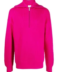 Drôle de Monsieur Gerippter Pullover mit Reißverschluss Rosa