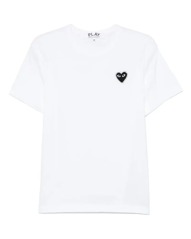 Comme des Garçons T-Shirt mit Strass-Emblem - Weiß Weiß