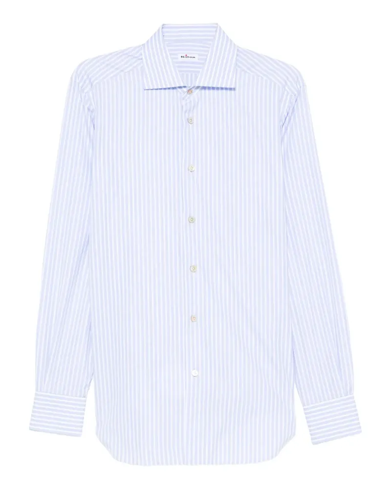 Kiton Gestreiftes Hemd - Blau Blau