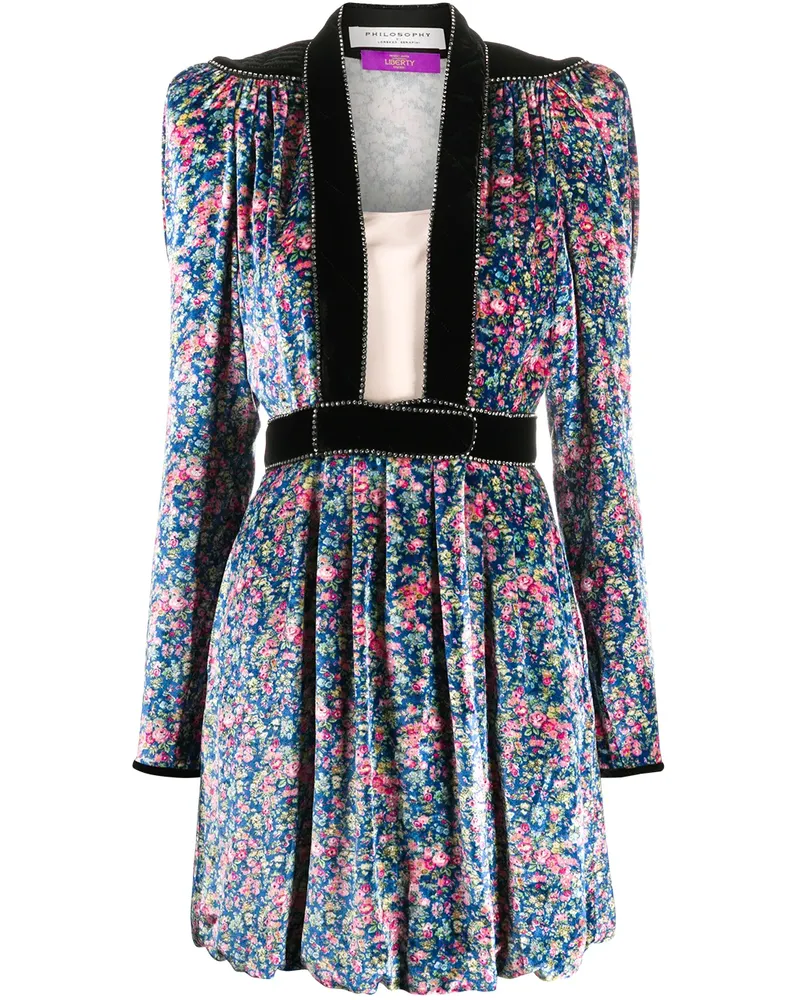 Philosophy Di Lorenzo Serafini Minikleid aus Samt - Blau Blau