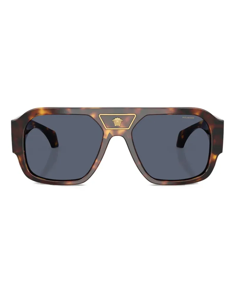 Versace Sonnenbrille mit Logo - Braun Braun